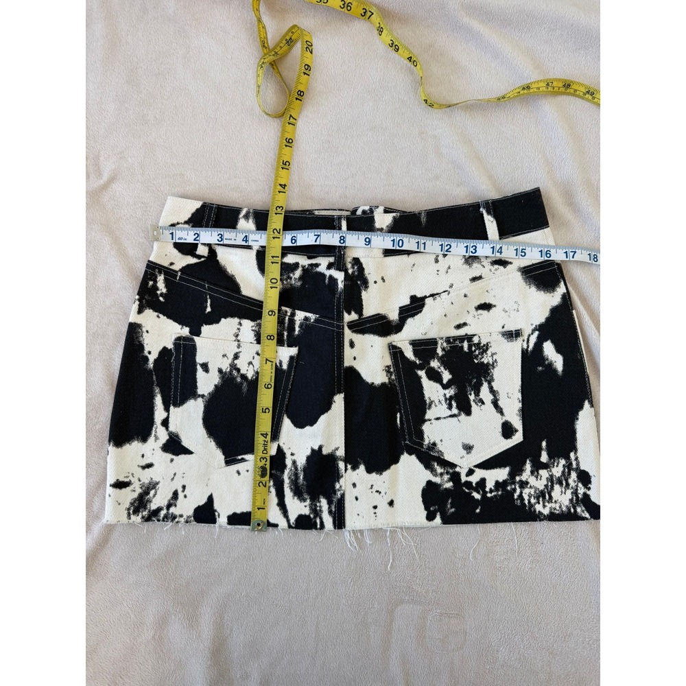 NWT Et Clet‎ Cow Print Denim Mini Skirt Western Y2K Boutique Size S - Picture 5 of 10